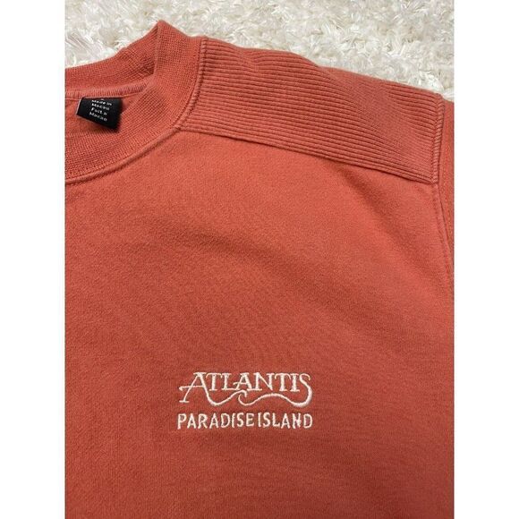 Atlantis Paradise Island Crewneck Sweatshirt Men Small Orange - Picture 2 of 5